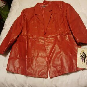 Leather jacket & skirt